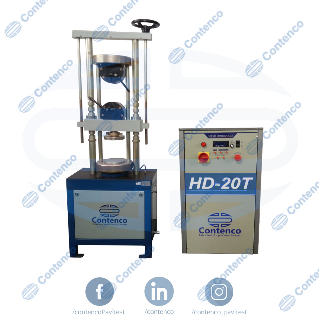 MÁQUINA UNIVERSAL HIDRÁULICA SERVO CONTROLADA PARA ENSAIOS DE TRAÇÃO E COMPRESSÃO 20T