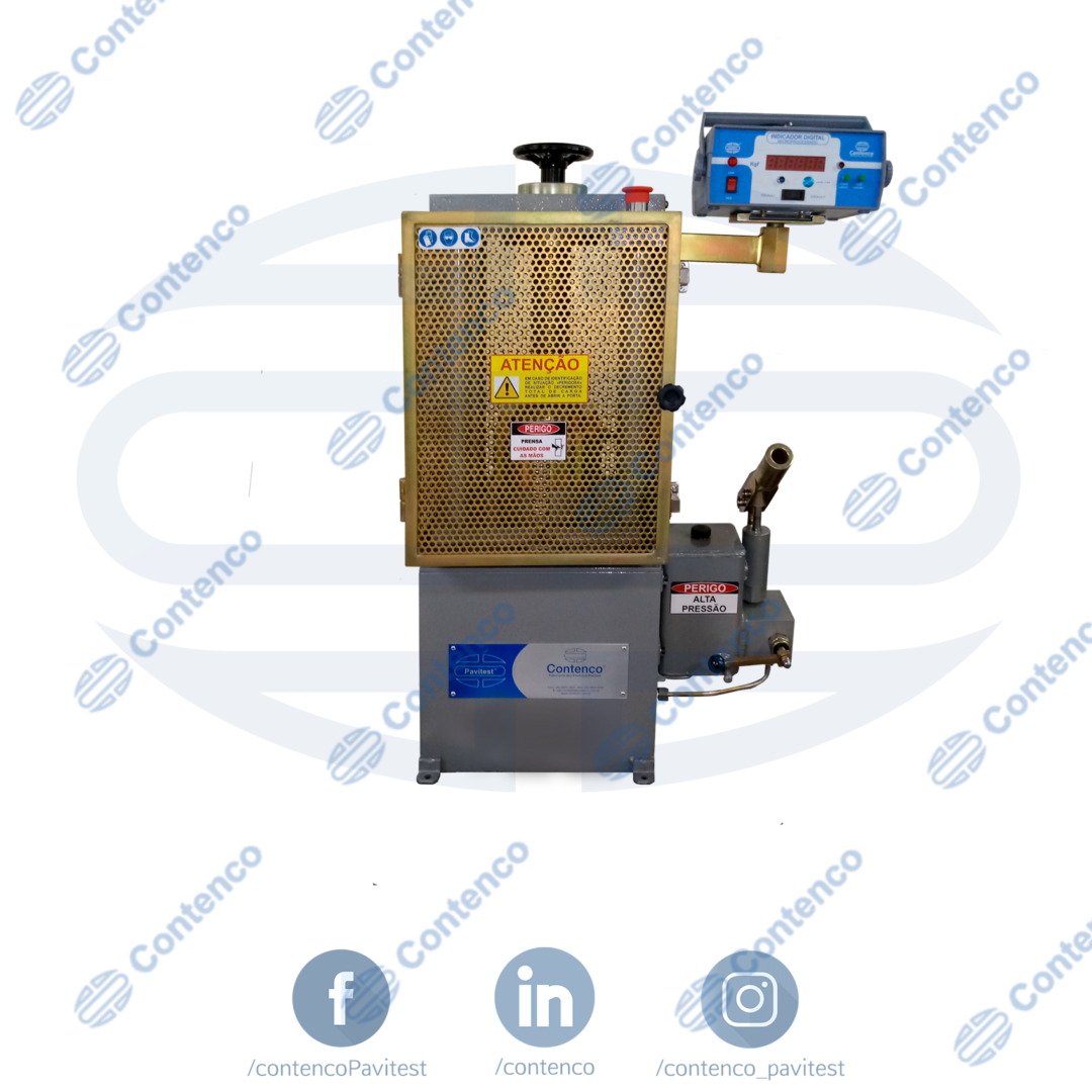 PRENSA HIDRÁULICA MANUAL DIGITAL ARGAMASSA 20T - NR12