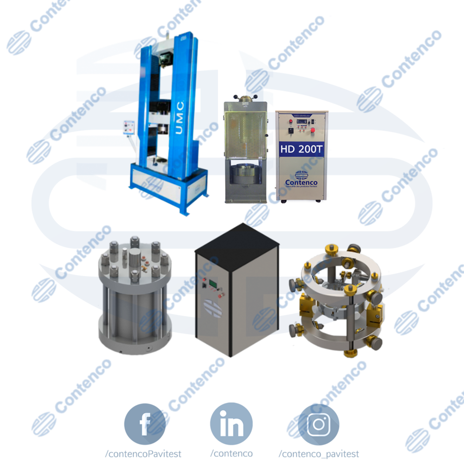 Maquina Universal Servo Controlada 100 Tf  e Hd 200 Tf + Ensaio Triaxial Contenco Laboratório de Aço