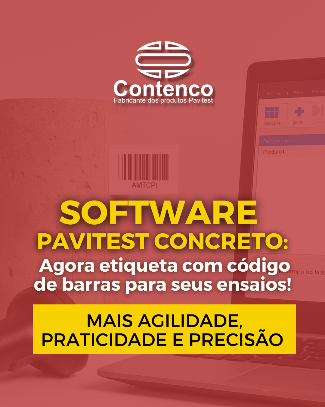 Software Pavitest Concreto: agora etiqueta com código de barras para seus ensaios