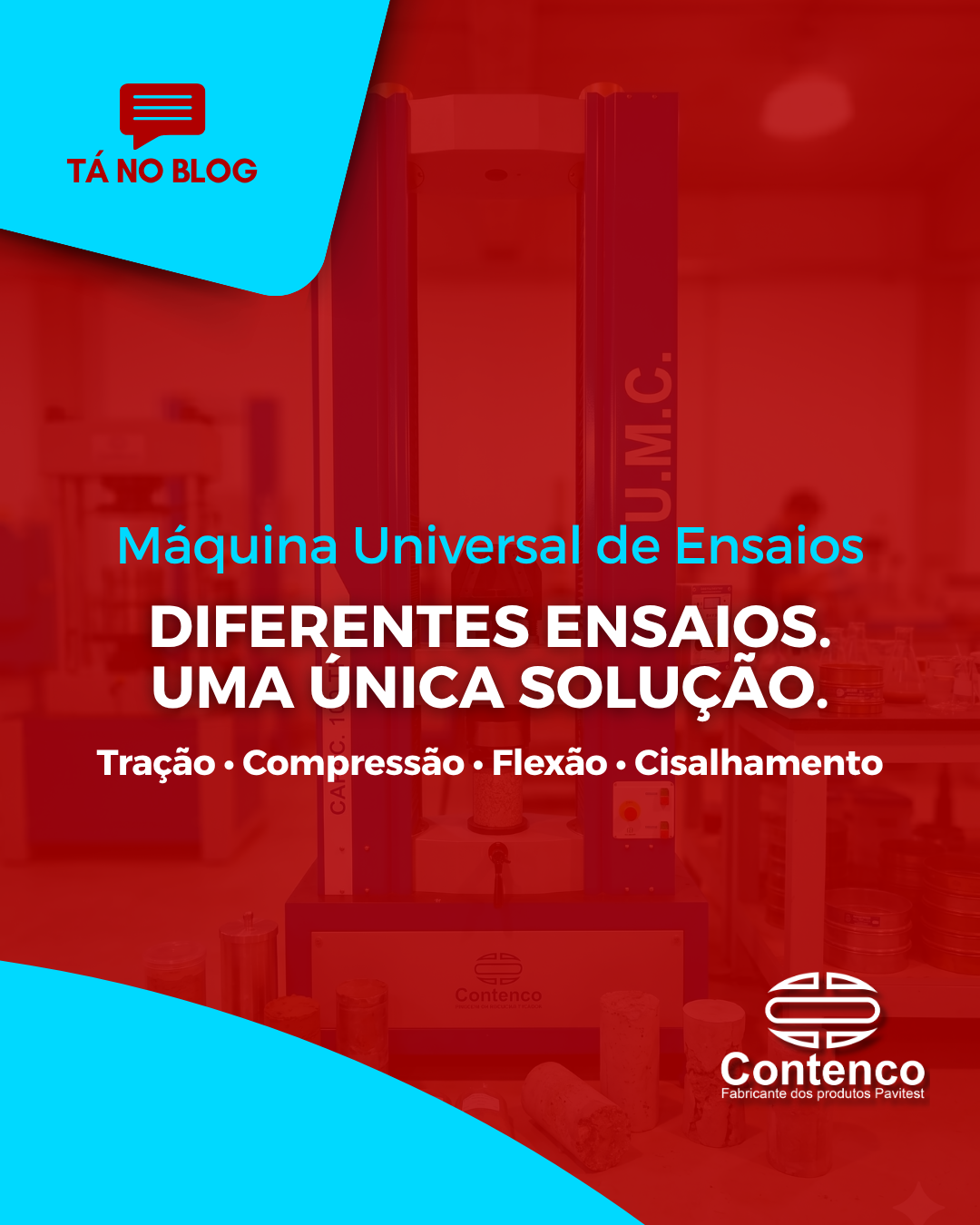 Máquina de Ensaio Universal Mecânica: ensaios de tração, compressão, flexão e cisalhamento